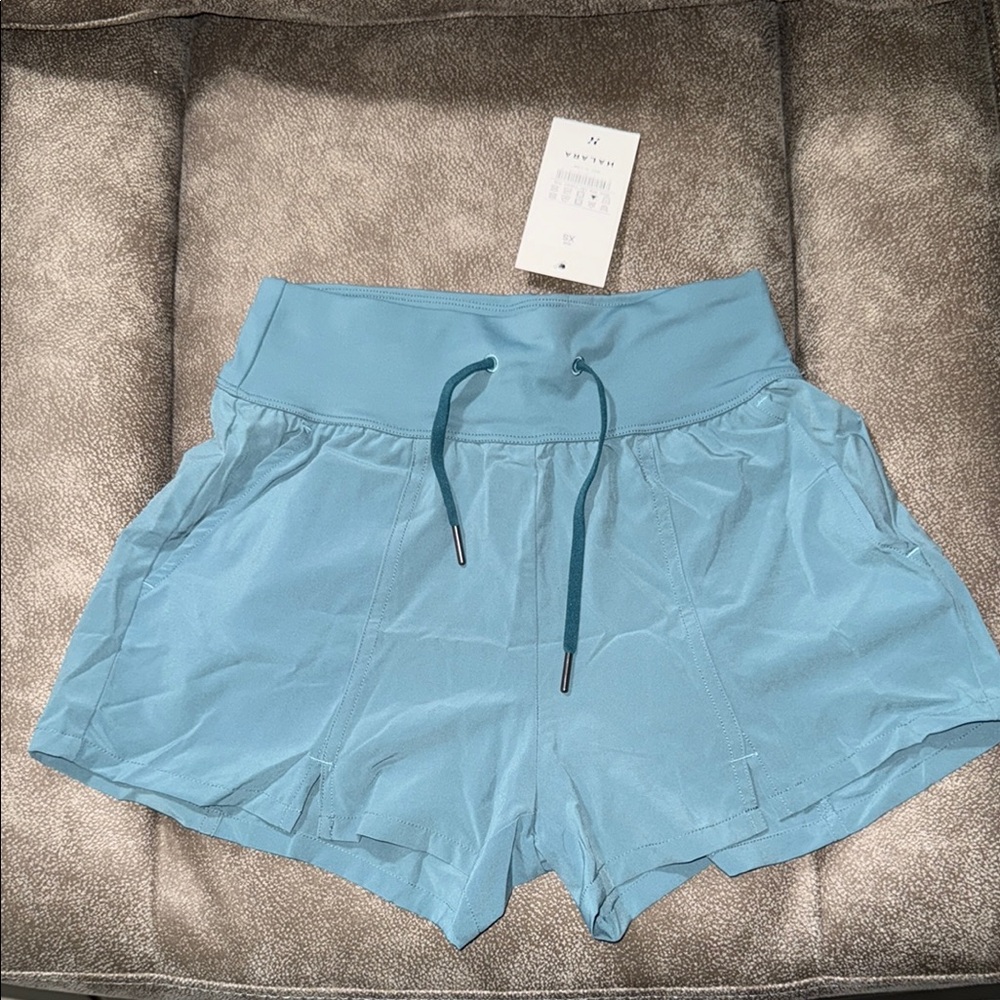 HALARA Blue Athletic Shorts with Elastic Waistband